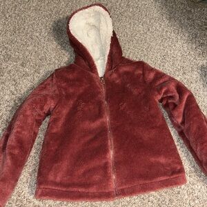 Kids Pink & white fur coat size 6